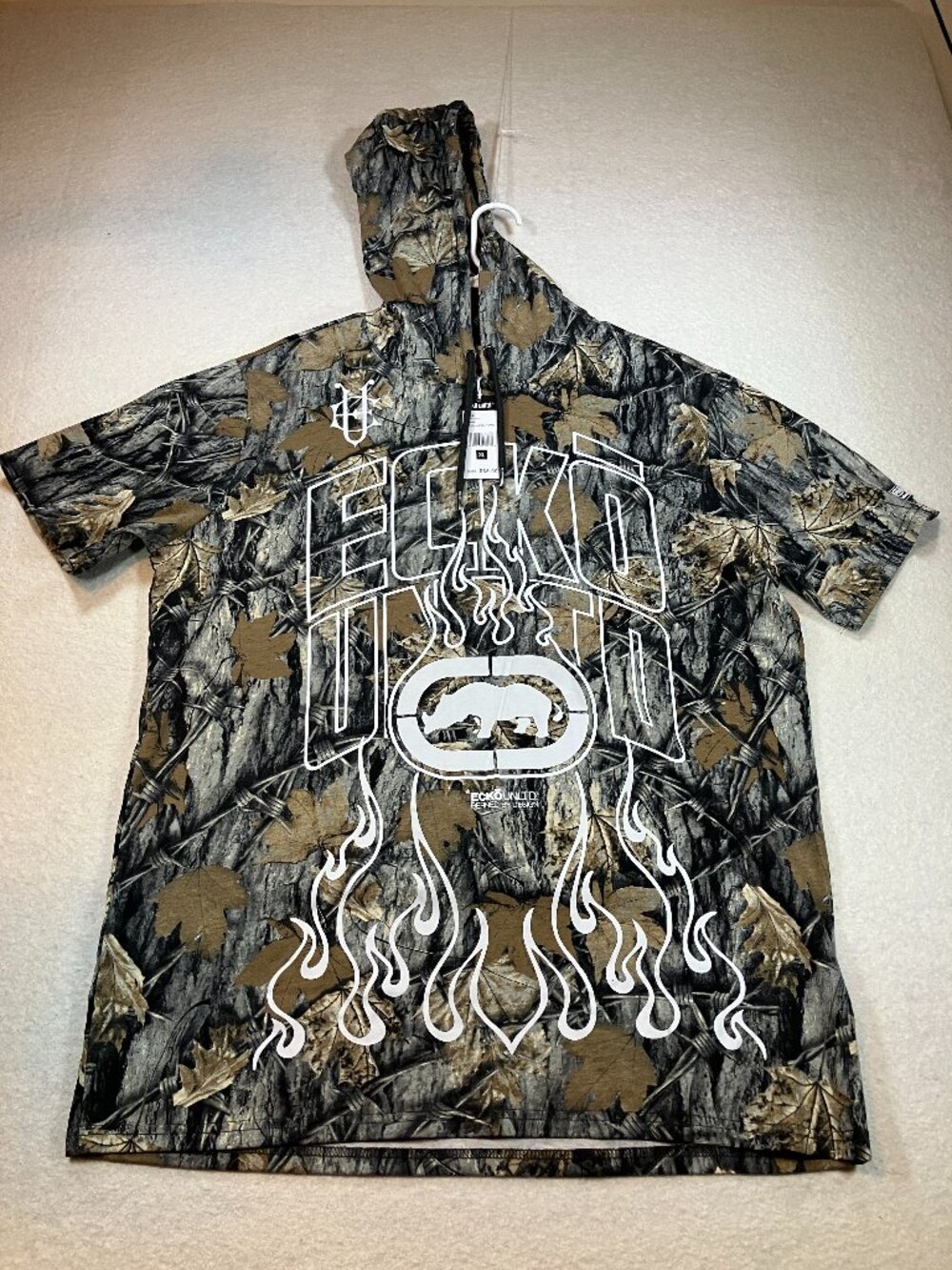 NWT Ecko Unltd Woodland Leaf Camo Graphic Hoodie Mens XL